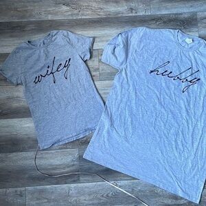 Newlywed shirts Wifey Small Hubby 2XL